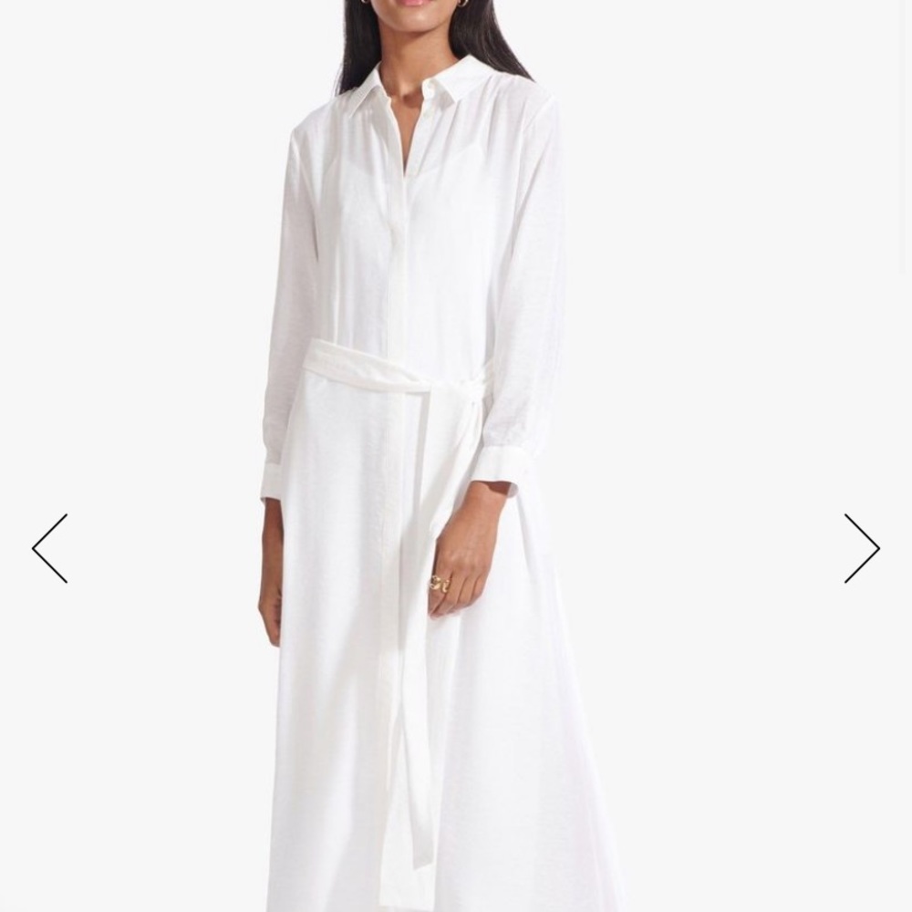 White button down shirt dress